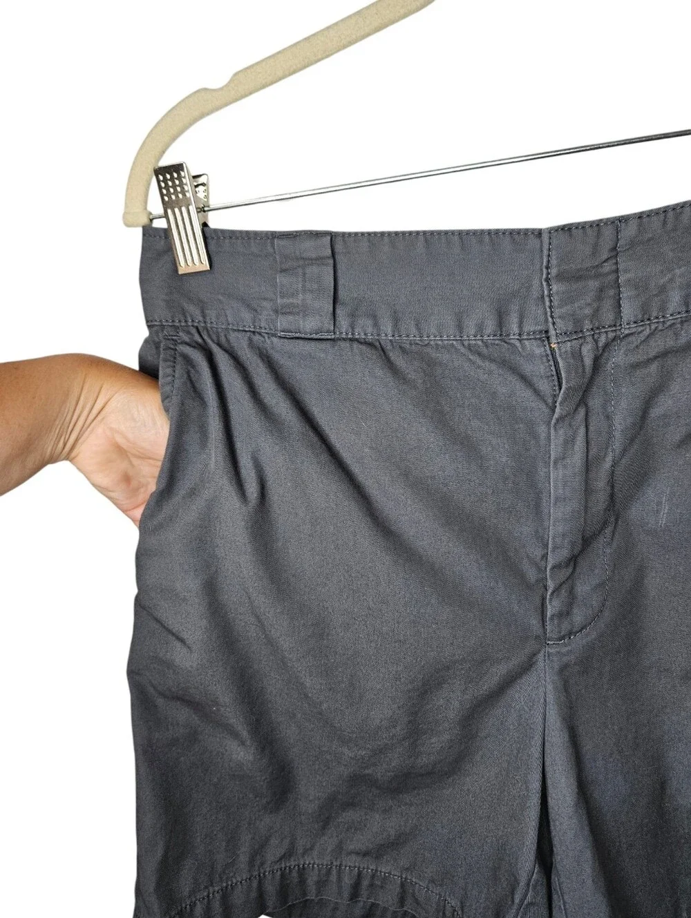 Tna Aritzia Black Twill Cotton Chino Shorts Size 6 Clean Girl Minimalist